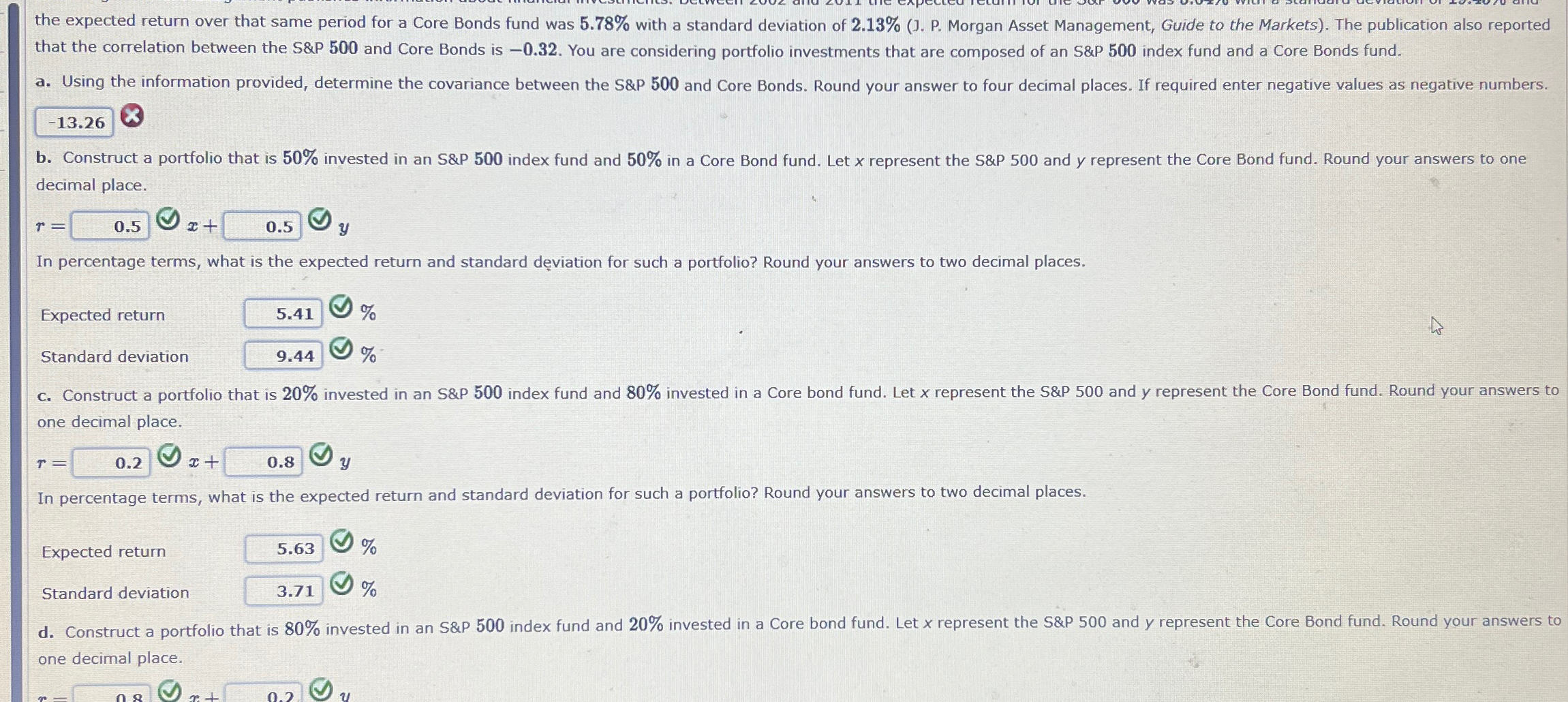  the expected return over that same period for a Core Bonds