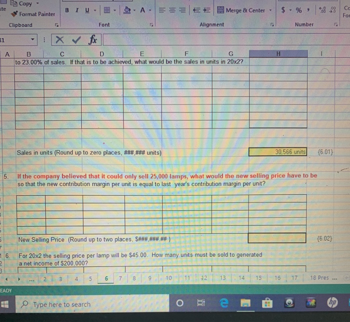 The present costs to manufacture one lamp are: Figurines Electrical Sets Lamp