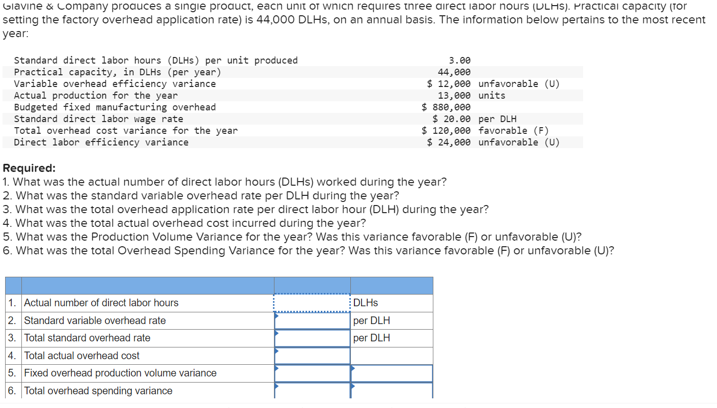  setting the factory overhead application rate) is 44,000DLHs, on an annual