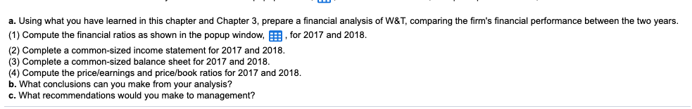 career in finance at the W&T Corporation, a small- to medium-sized warehouse