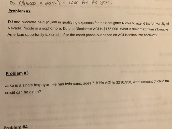 could you pleasd answer question #2-3 1 ($ 6000 x 20%.) =