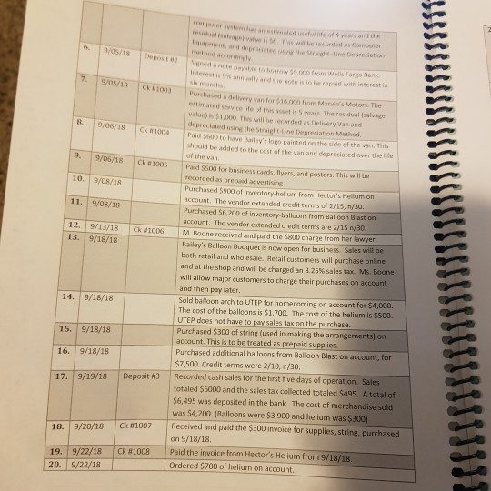 recorded in the practice set, record the nine adjusting journal entries with