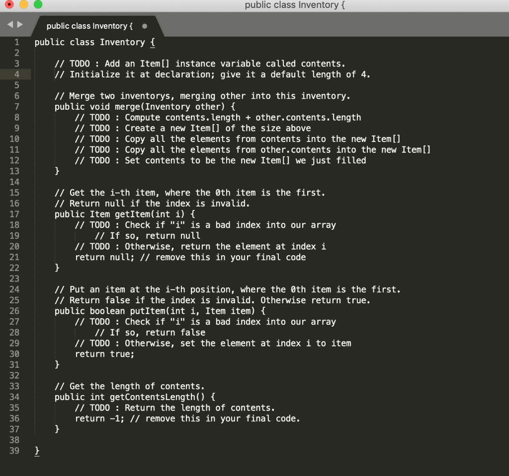 use java. Thank you import java.util.Random; public class Item { /* *