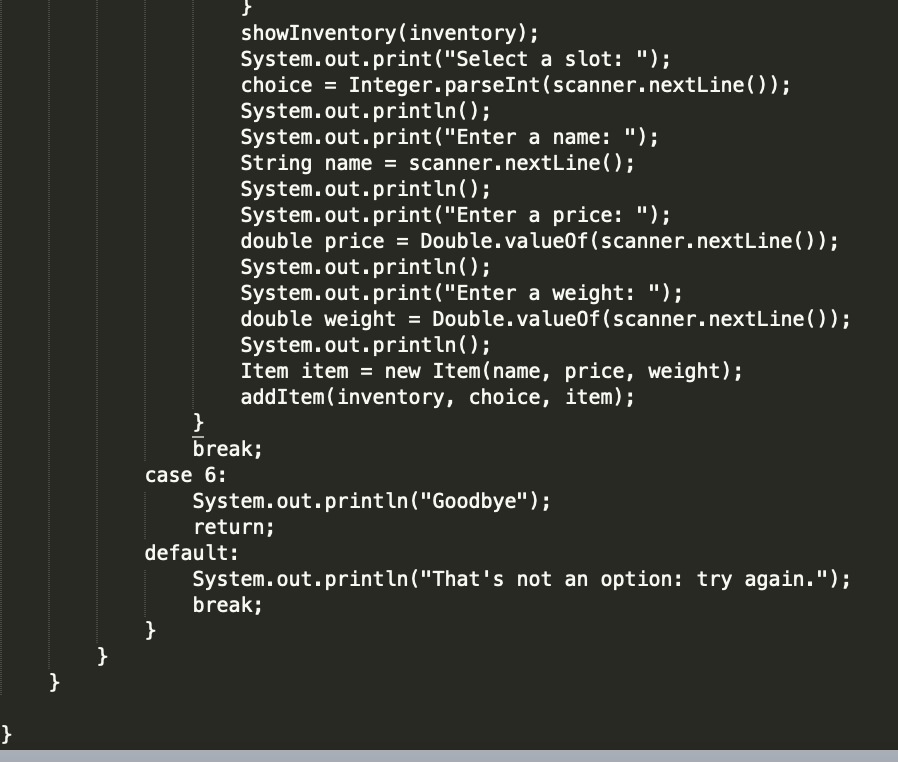 variable called "name" private String name; double price; // TODO : Add