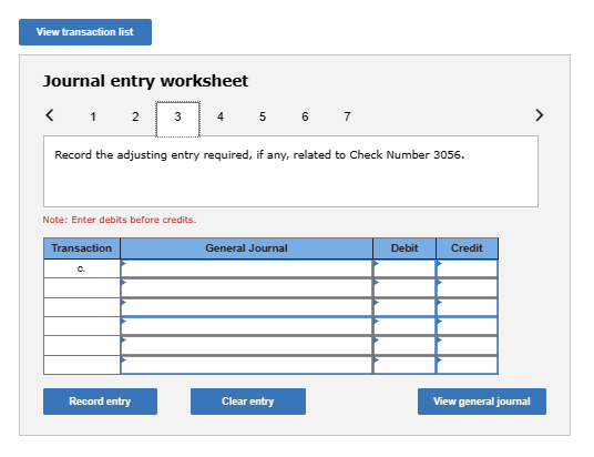 to bank service charges. Note: Enter debits before credits. Journal entry worksheet