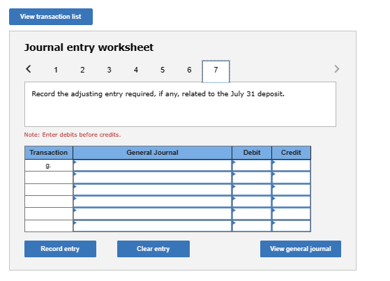 to the NSF check. Note: Enter debits before credits. Journal entry worksheet