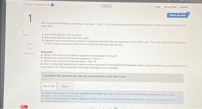  Chapter 9: Homework 4 points Mc eBook Print References 1 Bill