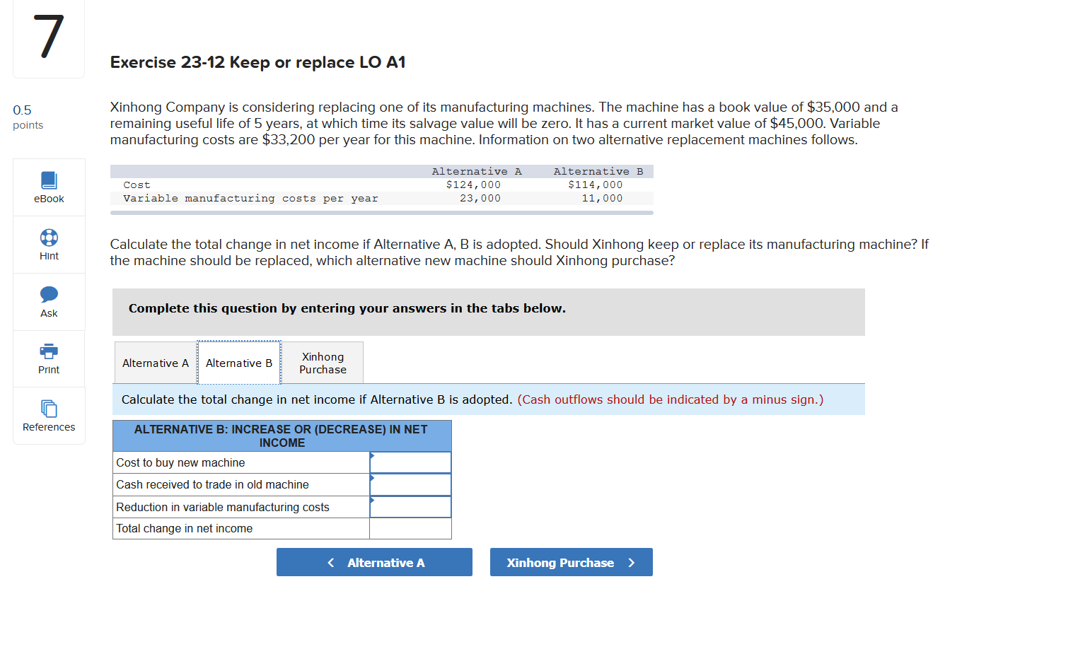 Company is considering replacing one of its manufacturing machines. The machine has
