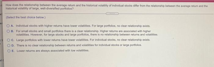  How does the relationship between the average rotumn and the historical