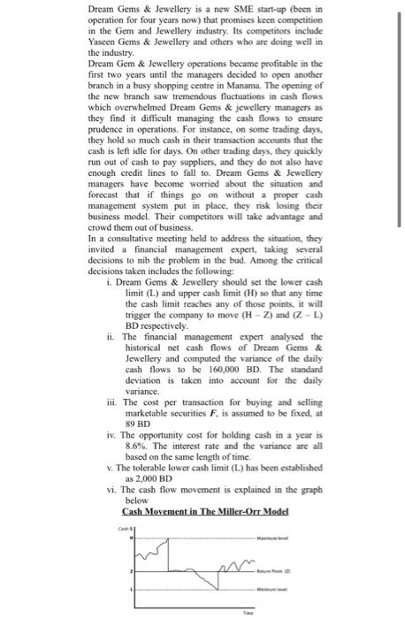 the lower cash limit, the upper cash limit, and the spread (the