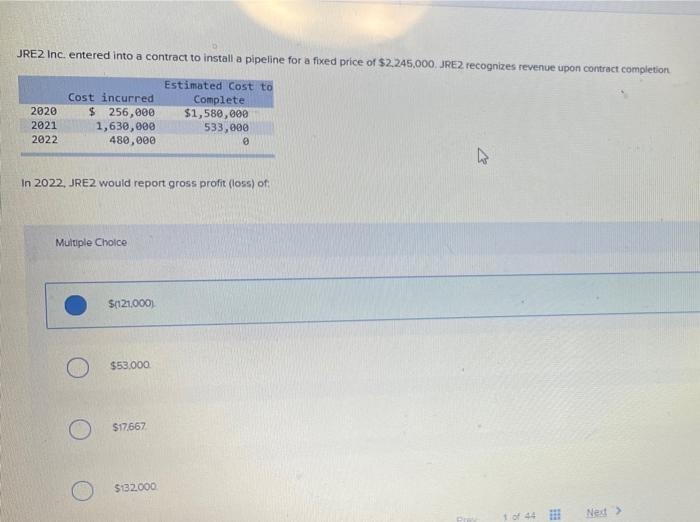  pleaseeee answer!!!!!! im begging JRE2 Inc. entered into a contract to
