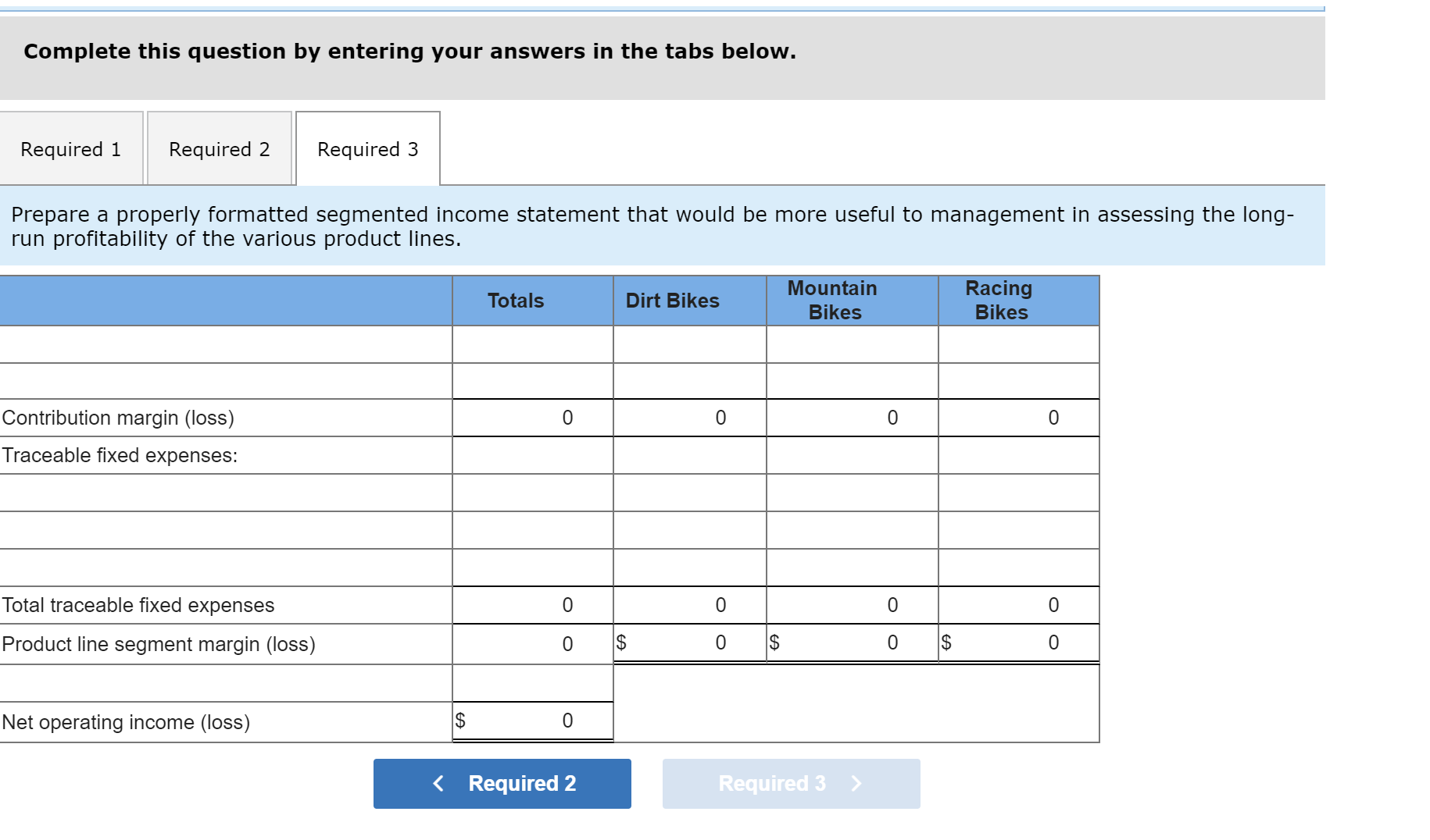 Exercise 11-2 Dropping or Retaining a Segment [LO11-2] The Regal Cycle Company