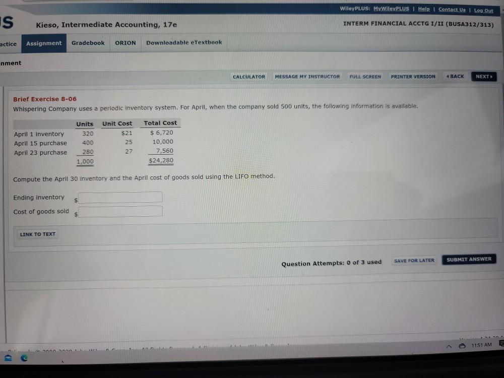 WilayPLUS: MyWiley.PLUS Help Contact Us | Log Out IS Kieso, Intermediate
