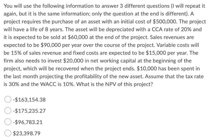 but it is the same information; only the question at the end