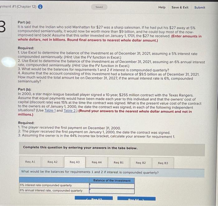  inment #1 (Chapter 12) Saved Help Save & Exit Submit 3.