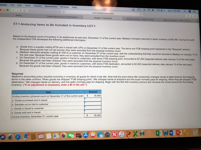  Safari File Edit View History Bookmarks Window Help Chapter ? Table