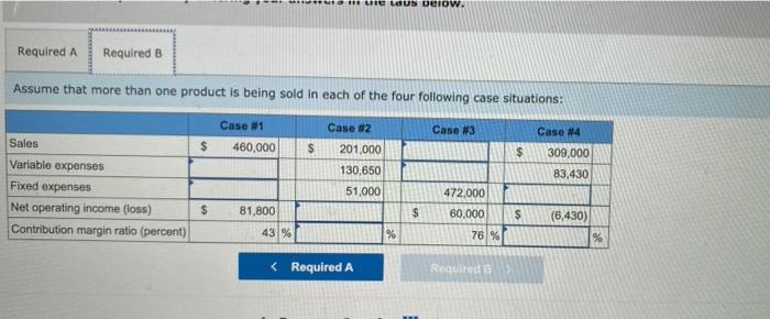 the missing amounts in each of the eight case situations below. Each