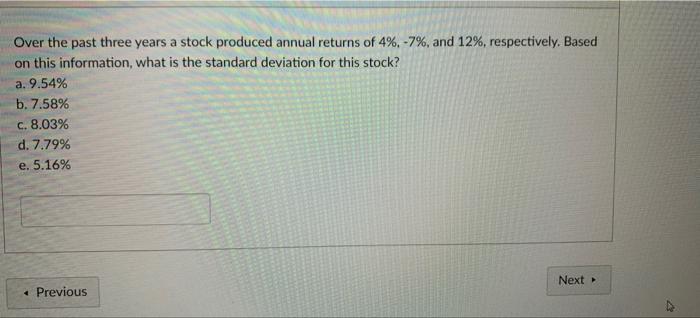  Steps for question 2 thx Over the past three years a