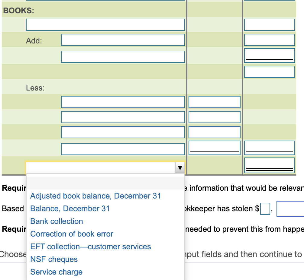 icon to view additional information.) Requirement 1. Prepare the bank reconciliation. There