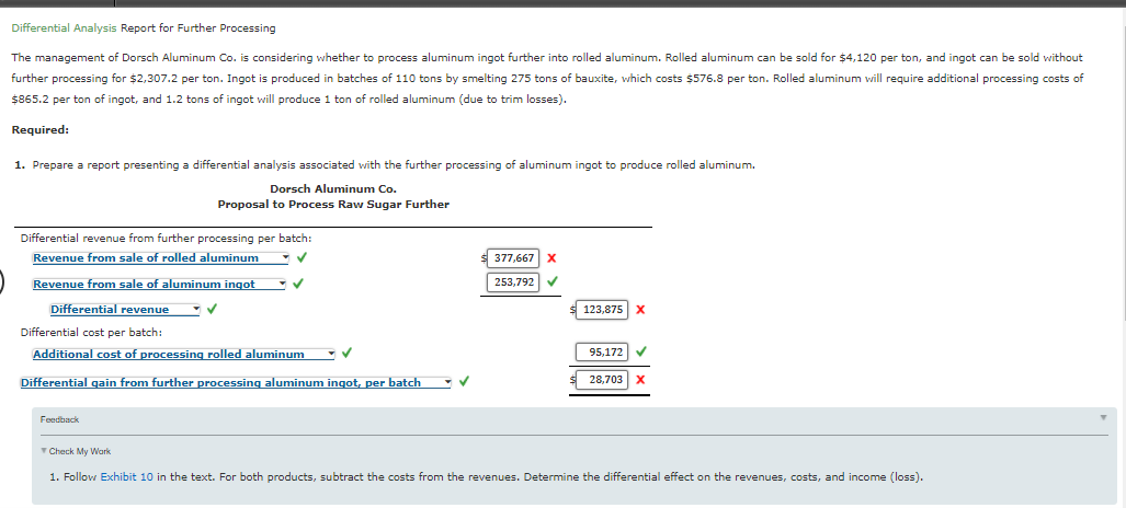 labeled Exhibit 10. Differential Analysis Report for Further Processing The management of