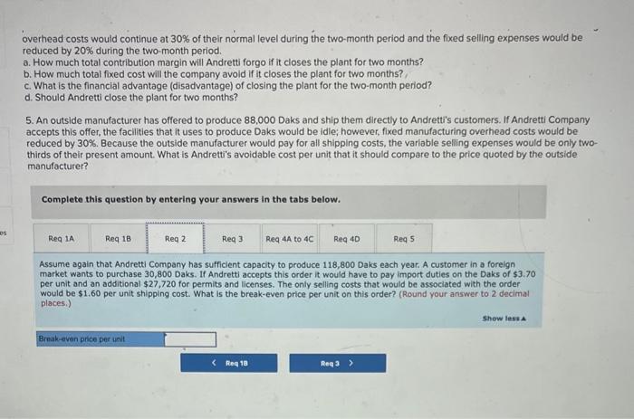 level of activity are given below: A number of questions relating to