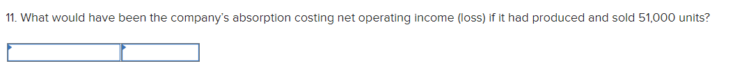 operations in which it produced 56,000 units and sold 51,000 units. Variable