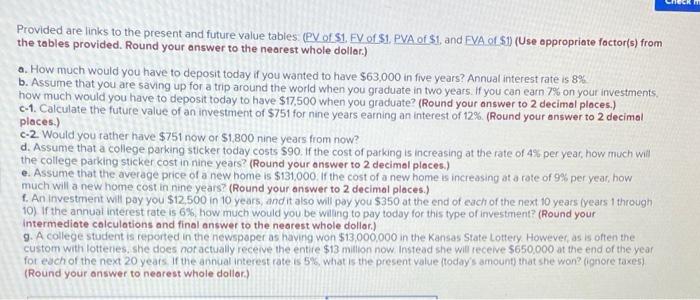 7 NEGR Provided are links to the present and future value tables