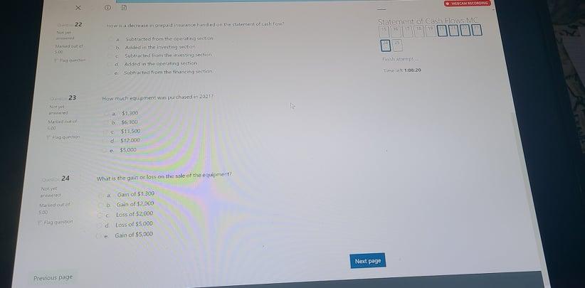 were $400. 3. Equipment costing $7,000 with accumulated depreciation of $1,000 was