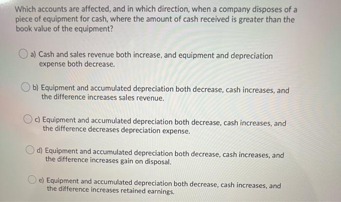 expense and accumulated depreciation both increase. d) Depreciation expense and accumulated depreciation