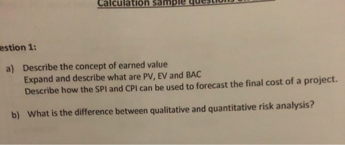 and quantitative risk analy Question 2: The data identified below was listed