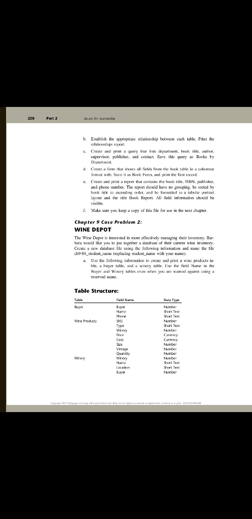 Question Attached above are what is needed for Chapter 9 Case problem