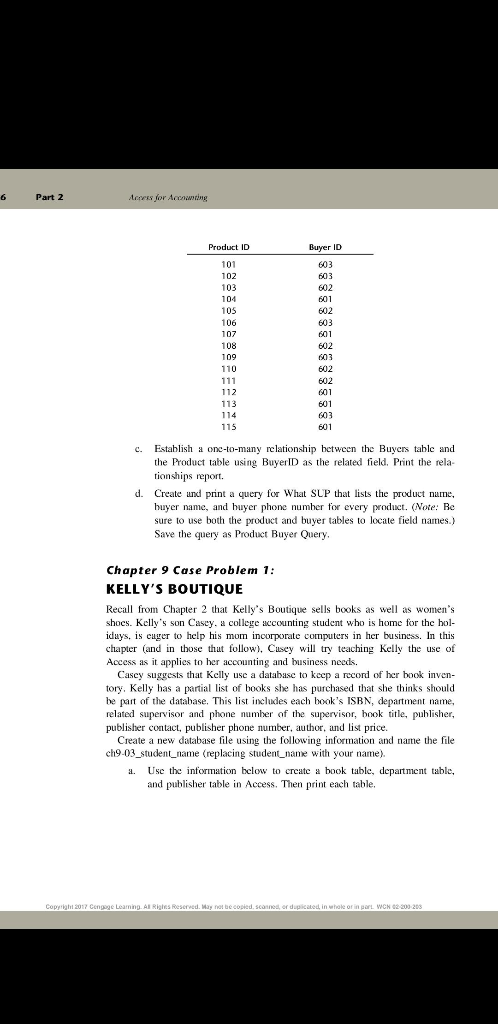 relationship between each table. Print the relationships at c. Create and print