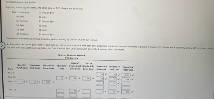  pleaseeeee help due soon and im stuck!! Aerpetual Inventory using FIFO