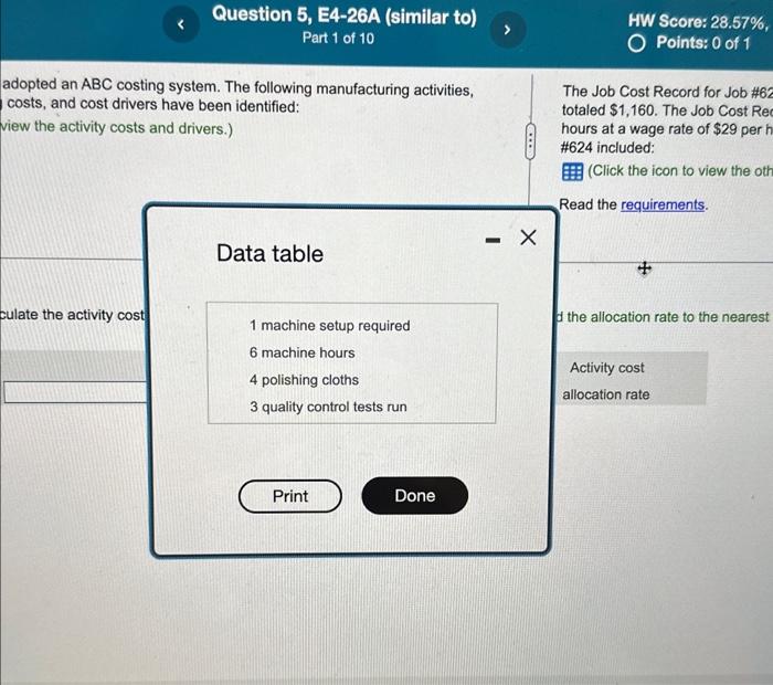drivers.) The Job Cost Record for Job \#62 totaled \$1,160. The Job