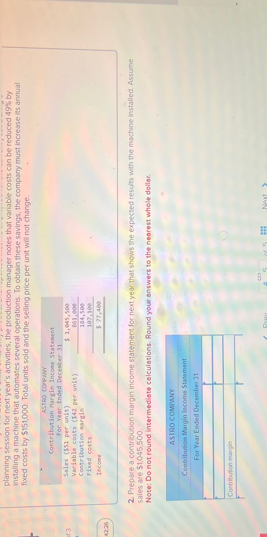  planning session for next year's activities, the production manager notes that