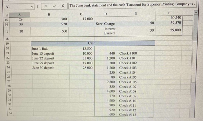 a company's bank statement and cash account. 7 ? - X Preparing