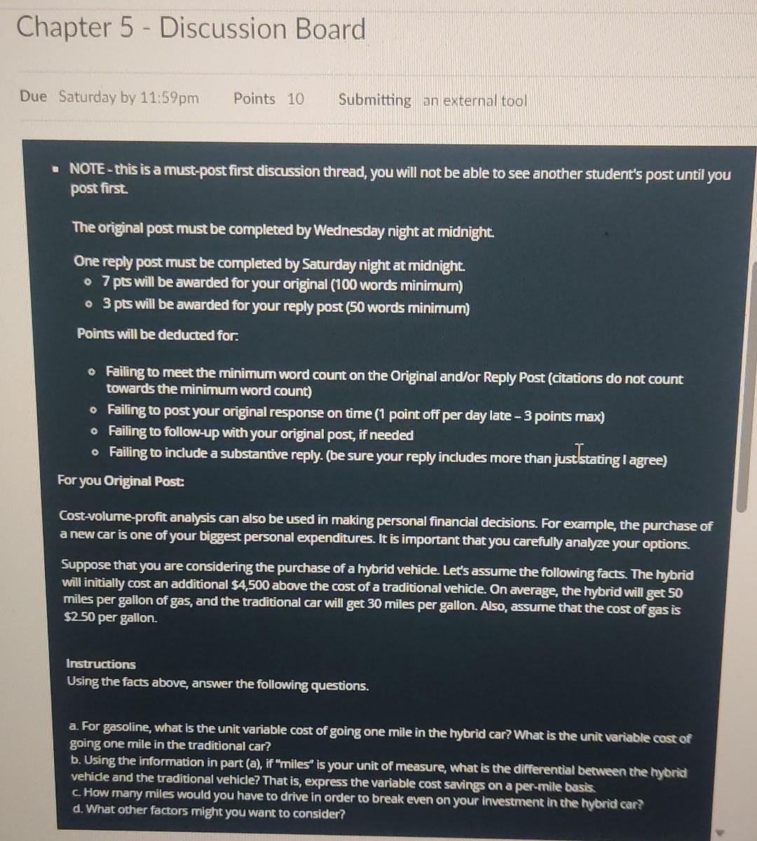  - NOTE - this is a must-post first discussion thread, you