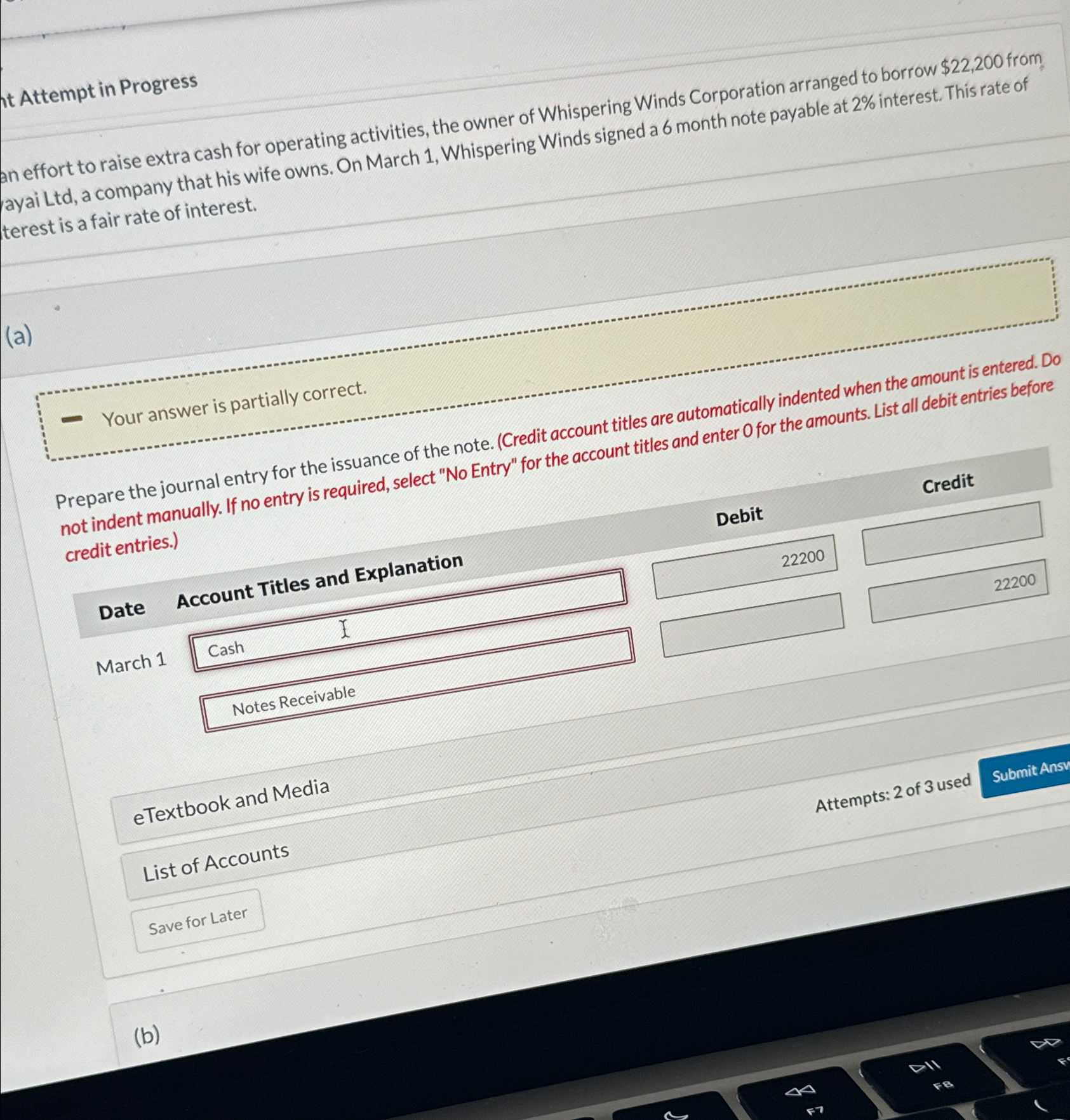  Attempt in Progress an effort to raise extra cash for operating