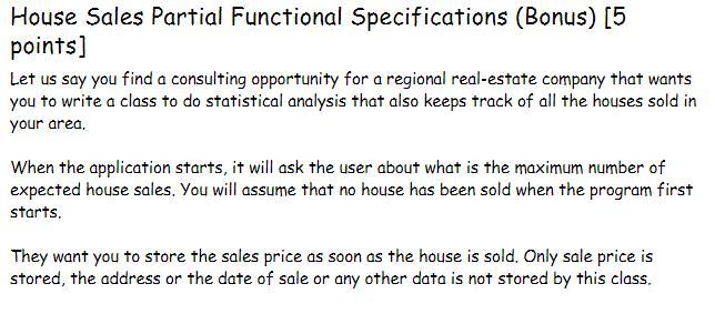 average(): double min(): double max(): double var(): double stdev(): double printStats(): void