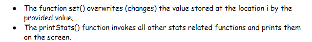 double getVarOfWithdrawal(): double getStdevOfdeposits(): double getStdevOfWithdrawal(): double printAllStats(): void Learning Objective: 1.