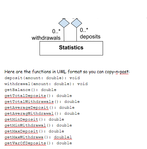 write a class that provides facilities for statistical computations (such as calculating