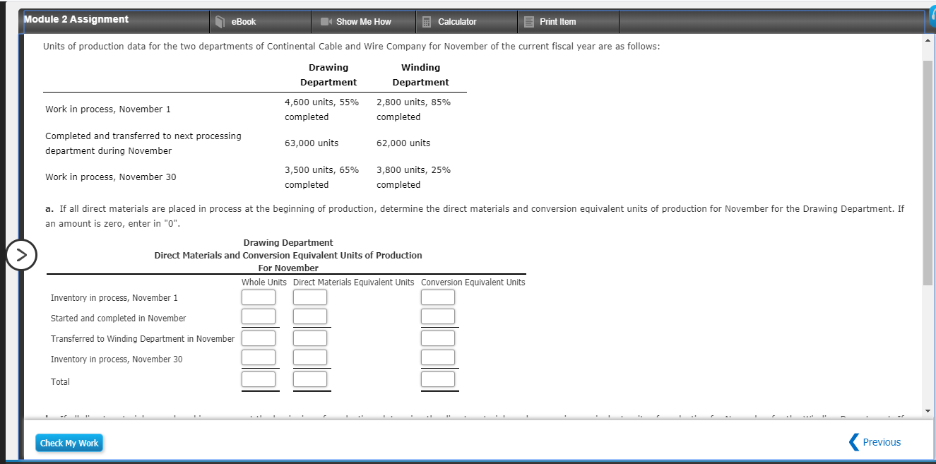 Module 2 Assignment eBook Show Me How Calculator Print Item Units