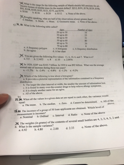  What is the range What is the range for the following