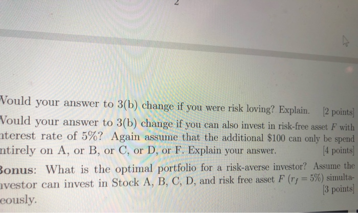 deviation of 10% and the same expected return of 5%. The following