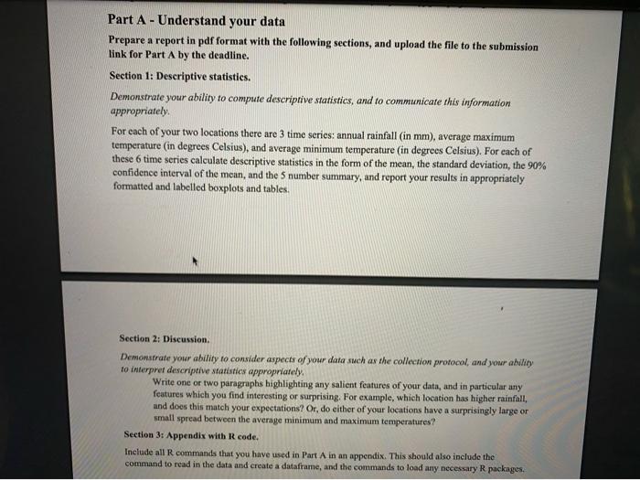  Part A - Understand your data Prepare a report in pdf