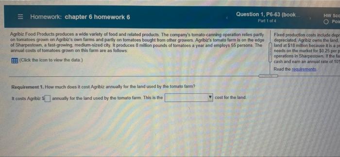  III Homework: chapter 6 homework 6 Question 1, P6-63 (book. Part