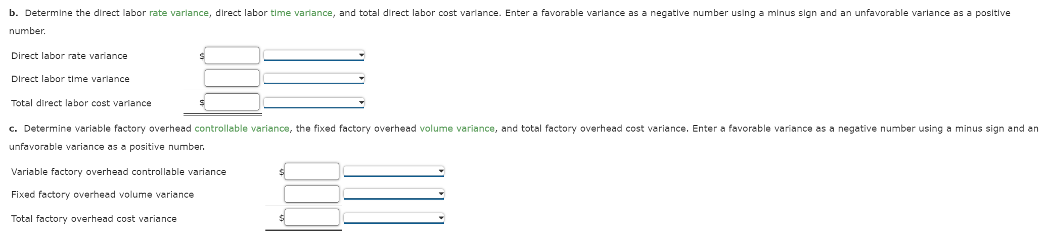 & Standard Costs & Actual Costs \\ \hline Direct materials & 9,900lb.