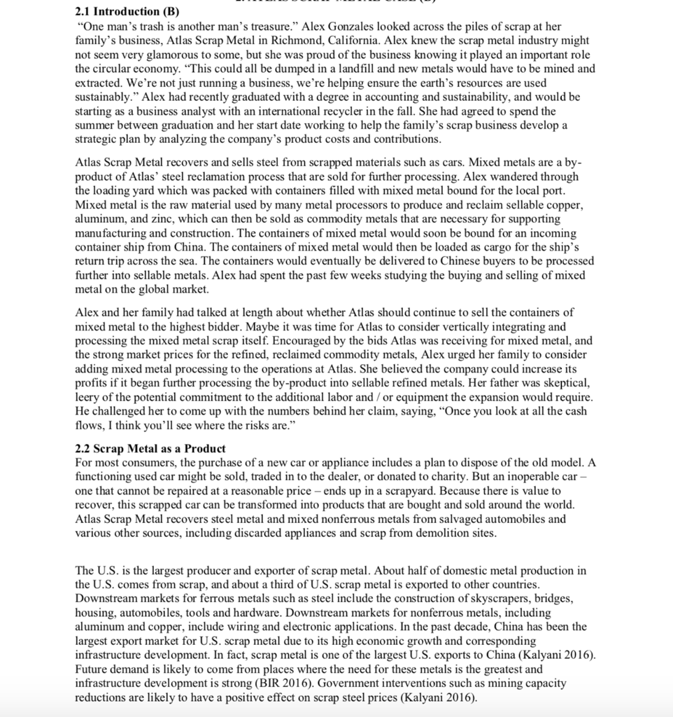 2.1 Introduction (B) "One man's trash is another man's treasure." Alex