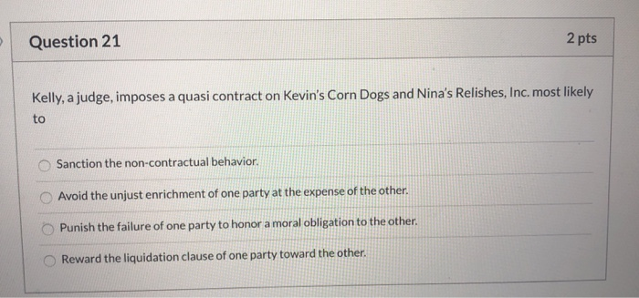 contract, which is created when Carla gives a promise in exchange for