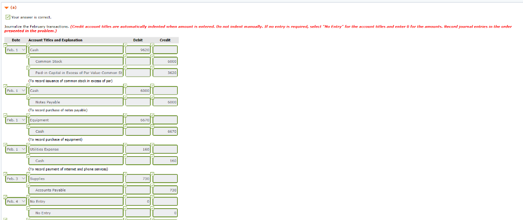 Submission) Karen Noonan opened Kingbird Inc. on February 1, 2017. During February,